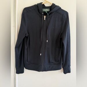 Lauren Ralph Lauren Active Jacket Size Petite M Cotton Black Full Zip Hooded